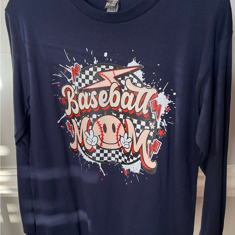 Baseball Mom Kids Shirt - Navy Blue 2 small and 1 medium available
